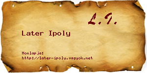 Later Ipoly névjegykártya